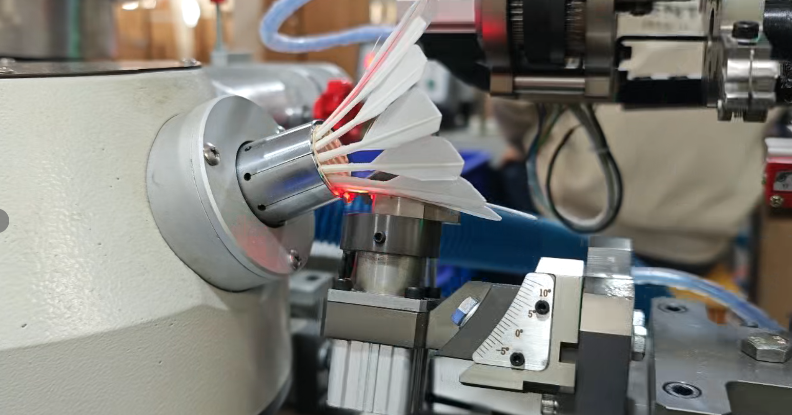 Shuttlecock Feather Insertion Machine in Action